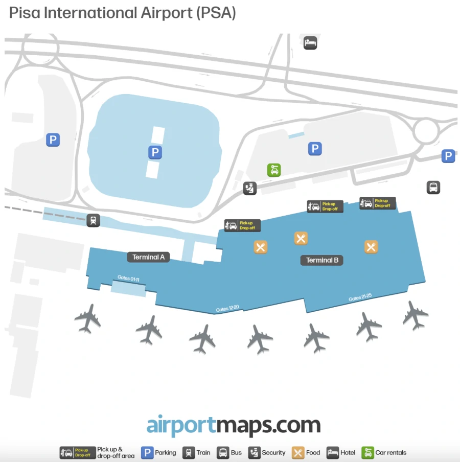 Terminal Map Pisa Airport